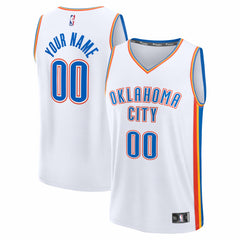 Oklahoma City Thunder Youth Fastbreak Custom Jersey Association Edition White - NBA