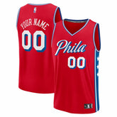 Philadelphia 76ers Fastbreak Custom Jersey Statement Edition Red - NBA