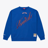 New York Knicks Women's Hardwood Classics Script Lightweight Sweatshirt Royal - NBA