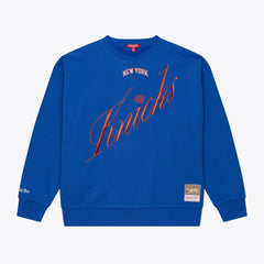 New York Knicks Women's Hardwood Classics Script Lightweight Sweatshirt Royal - NBA