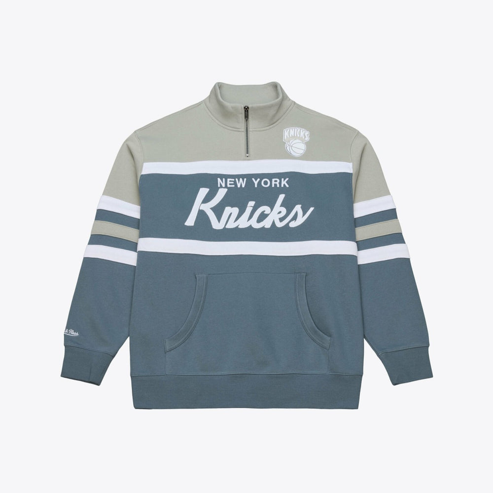 New York Knicks Thunderstorm Head Coach Quarter-Zip Jacket Blue - NBA