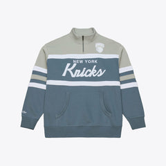 New York Knicks Thunderstorm Head Coach Quarter-Zip Jacket Blue - NBA