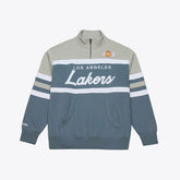 Los Angeles Lakers Thunderstorm Head Coach Quarter-Zip Jacket Blue - NBA