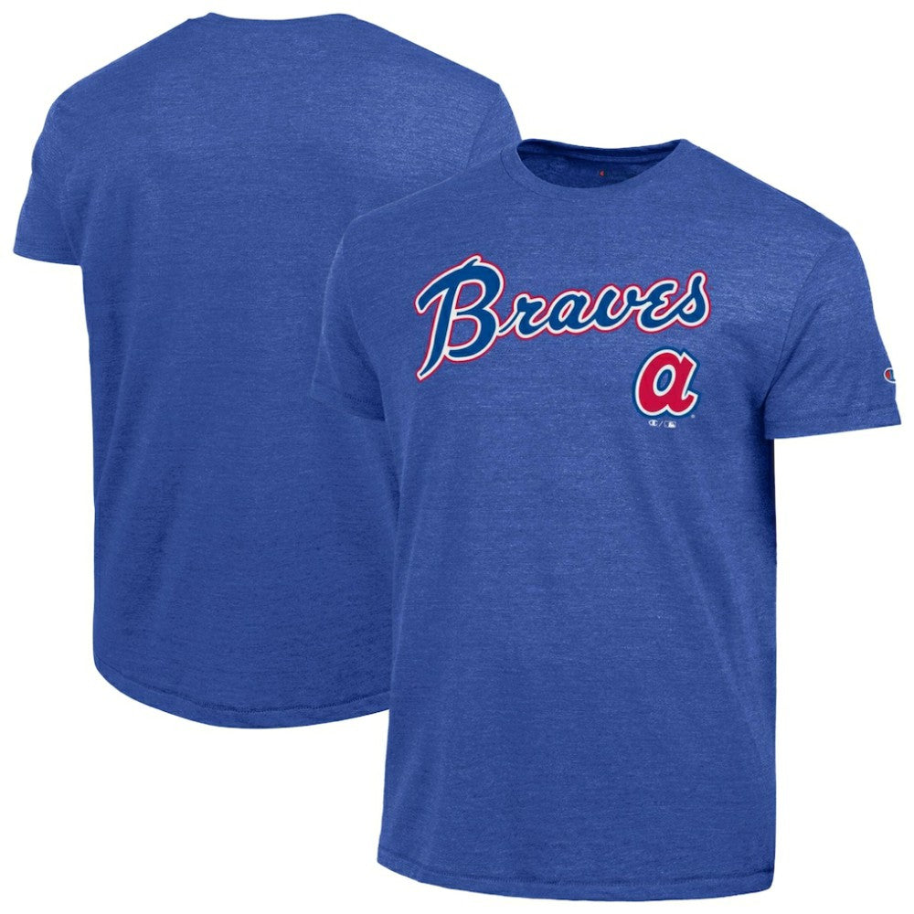 Atlanta Braves Champion Cooperstown Wordmark Lockup Tri-Blend T-Shirt - MLB