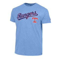 Texas Rangers Champion Cooperstown Wordmark Lockup Tri-Blend T-Shirt - MLB