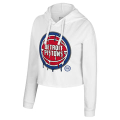 Detroit Pistons Stadium Essentials Women's Ice Cream Cropped Hoodie White - NBA