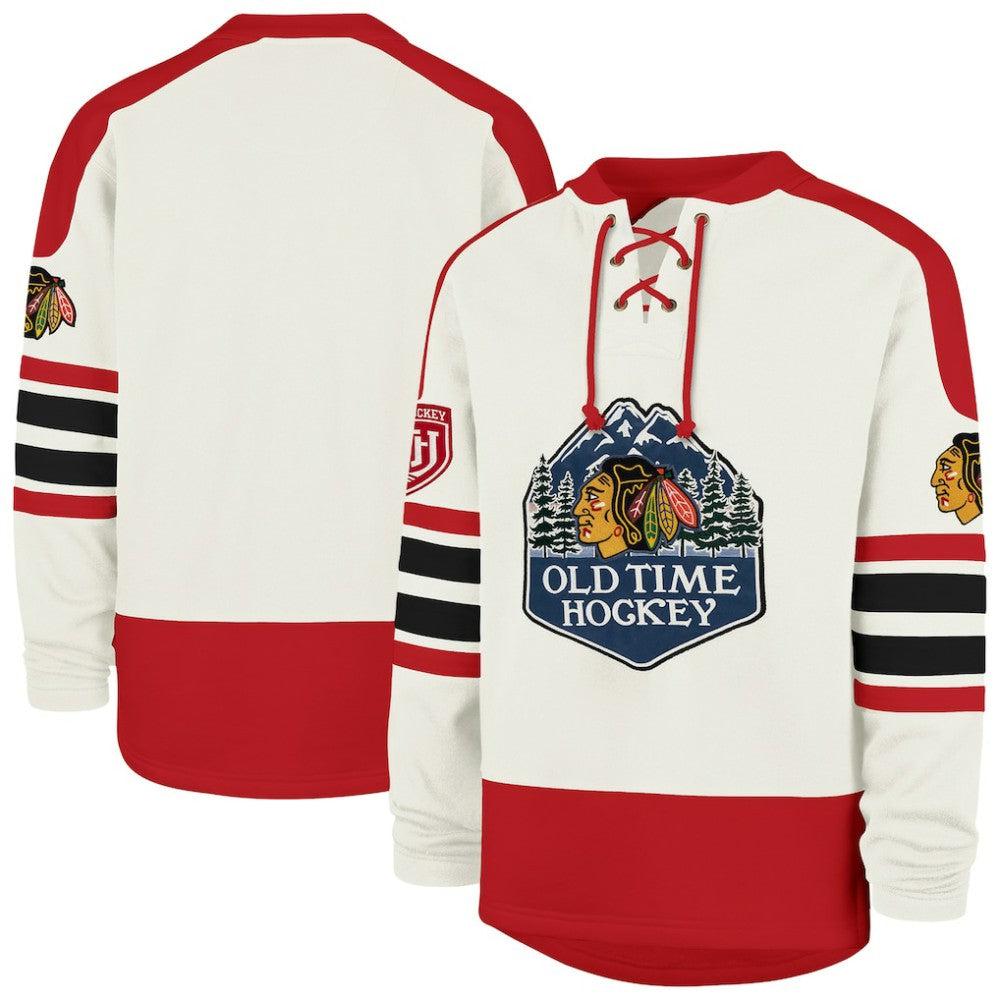 Chicago Blackhawks '47 Pond Hockey Trio Eternal Lacer Sweatshirt - Cream - NHL