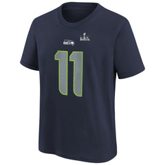 Jaxon Smith-Njigba Seattle Seahawks Youth Super Bowl LX Patch Name & Number T-Shirt College Navy | Nike for Sale