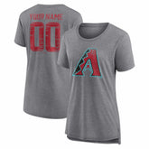 Arizona Diamondbacks Women's Heritage Personalized Any Name & Number Tri-Blend T-Shirt - MLB