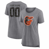 Baltimore Orioles Women's Heritage Personalized Any Name & Number Tri-Blend T-Shirt - MLB