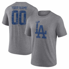 Los Angeles Dodgers Heritage Personalized Any Name & Number Tri-Blend T-Shirt - MLB