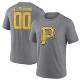 Pittsburgh Pirates Heritage Personalized Any Name & Number Tri-Blend T-Shirt - MLB