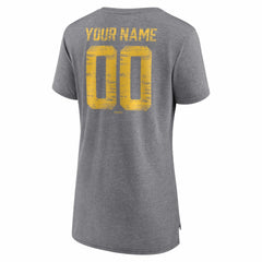 Pittsburgh Pirates Women's Heritage Personalized Any Name & Number Tri-Blend T-Shirt - MLB