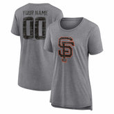 San Francisco Giants Women's Heritage Personalized Any Name & Number Tri-Blend T-Shirt - MLB