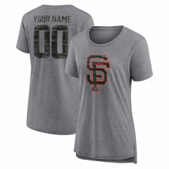 San Francisco Giants Women's Heritage Personalized Any Name & Number Tri-Blend T-Shirt - MLB
