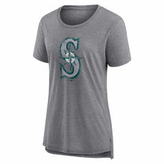 Seattle Mariners Women's Heritage Personalized Any Name & Number Tri-Blend T-Shirt - MLB