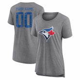 Toronto Blue Jays Women's Heritage Personalized Any Name & Number Tri-Blend T-Shirt - MLB