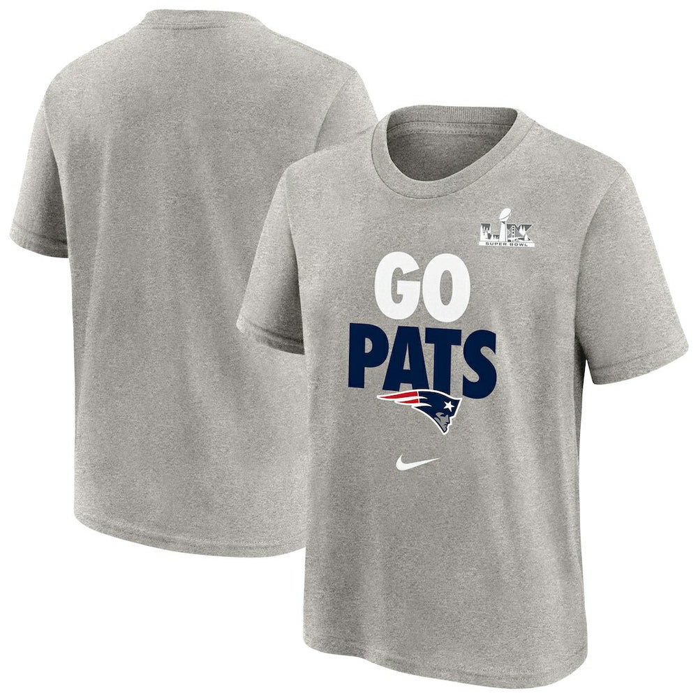 New England Patriots Youth Super Bowl LX Fast As Fast Gets Hometown Slogan T-Shirt Gray | Nike for Sale