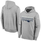 New England Patriots Youth 2025 AFC Champions Locker Room Trophy Collection Authentic Hoodie Gray | Nike for Sale