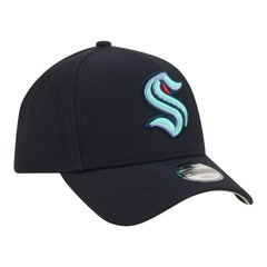 Seattle Kraken New Era Youth 9FORTY A-Frame Adjustable Hat - Deep Sea Blue - NHL