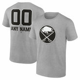 Buffalo Sabres Big & Tall Personalized Name & Number Monochrome T-Shirt - Gray - NHL