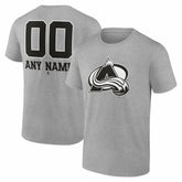Colorado Avalanche Big & Tall Personalized Name & Number Monochrome T-Shirt - Gray - NHL