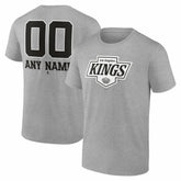 Los Angeles Kings Big & Tall Personalized Name & Number Monochrome T-Shirt - Gray - NHL