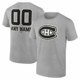 Montreal Canadiens Big & Tall Personalized Name & Number Monochrome T-Shirt - Gray - NHL
