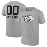 Nashville Predators Big & Tall Personalized Name & Number Monochrome T-Shirt - Gray - NHL