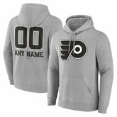 Philadelphia Flyers Big & Tall Personalized Name & Number Monochrome Pullover Hoodie - Gray - NHL