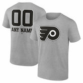 Philadelphia Flyers Big & Tall Personalized Name & Number Monochrome T-Shirt - Gray - NHL