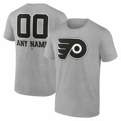 Philadelphia Flyers Big & Tall Personalized Name & Number Monochrome T-Shirt - Gray - NHL
