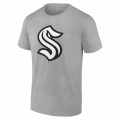 Seattle Kraken Big & Tall Personalized Name & Number Monochrome T-Shirt - Gray - NHL