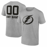 Tampa Bay Lightning Big & Tall Personalized Name & Number Monochrome T-Shirt - Gray - NHL