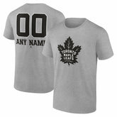 Toronto Maple Leafs Big & Tall Personalized Name & Number Monochrome T-Shirt - Gray - NHL