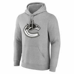 Vancouver Canucks Big & Tall Personalized Name & Number Monochrome Pullover Hoodie - Gray - NHL