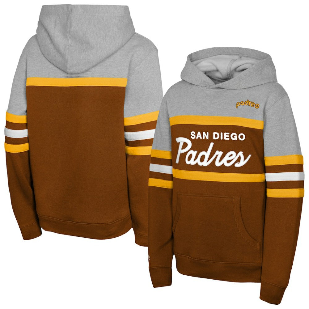 San Diego Padres Mitchell & Ness Youth Cooperstown Head Coach Pullover Hoodie - MLB