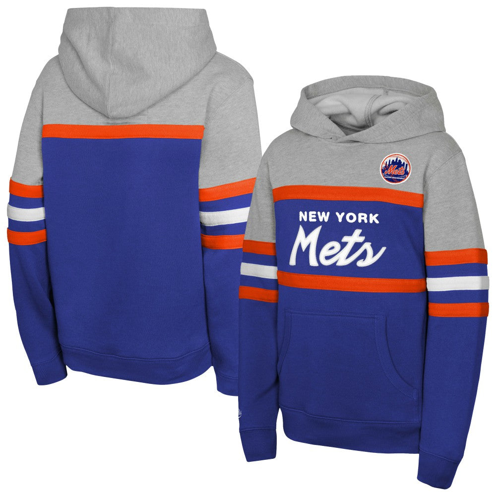New York Mets Mitchell & Ness Youth Cooperstown Head Coach Pullover Hoodie - MLB