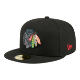 Chicago Blackhawks New Era Color Pop 59FIFTY Fitted Hat - Black - NHL