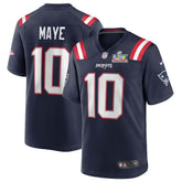 Drake Maye New England Patriots Super Bowl LX Patch Game Jersey Navy | Nike for Sale