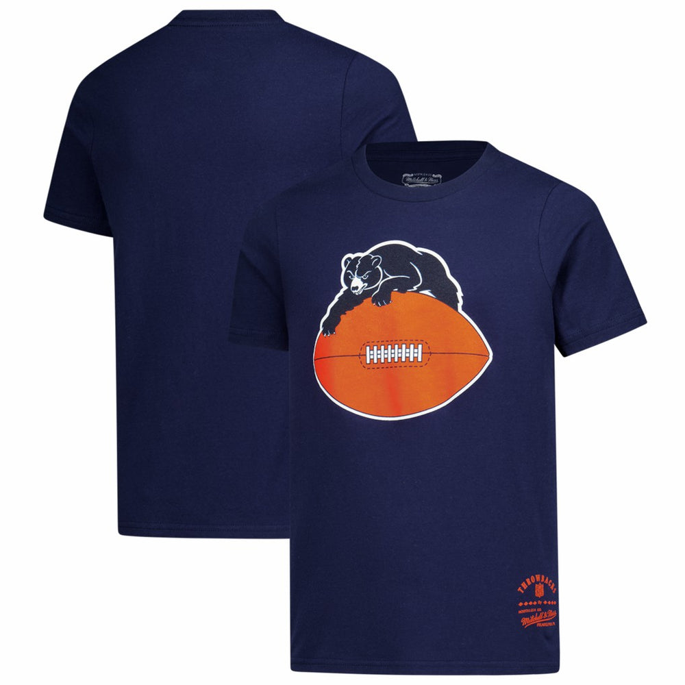 Chicago Bears Youth Retro Logo T-Shirt Navy | Mitchell & Ness