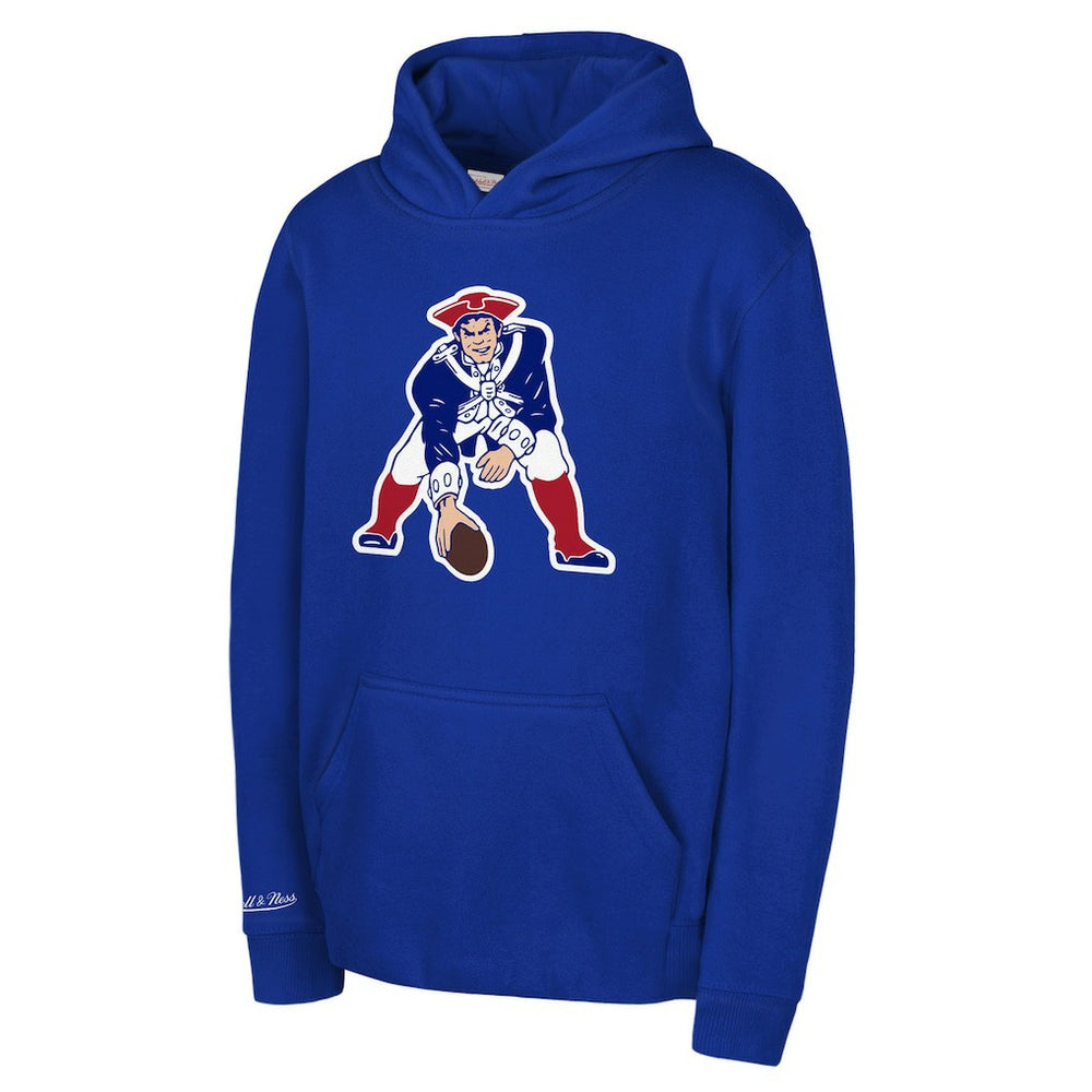 New England Patriots Youth Retro Logo Hoodie Royal | Mitchell & Ness
