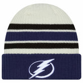 Tampa Bay Lightning New Era Vintage Cuffed Knit Hat - Cream/Blue - NHL