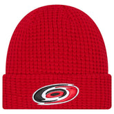 Carolina Hurricanes New Era Waffle Cuffed Knit Hat - Red - NHL
