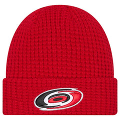 Carolina Hurricanes New Era Waffle Cuffed Knit Hat - Red - NHL