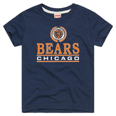Chicago Bears Homage Youth Crest Tri-Blend T-Shirt Navy | NFL