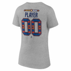 Boston Bruins Women's 2026 NHL Stadium Series Personalized Name & Number V-Neck T-Shirt - Gray - NHL
