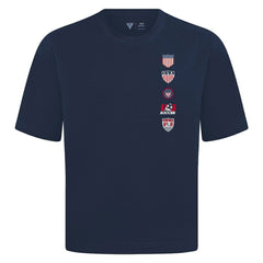 USMNT Levelwear Luxe Signature Knit Timeline T-Shirt Navy - FIFA World CUP