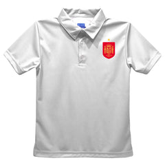 Spain National Team Vive La Fete Youth Solid Polo White - FIFA World CUP