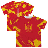 Spain National Team Vive La Fete Youth Paint Brush T-Shirt Red - FIFA World CUP